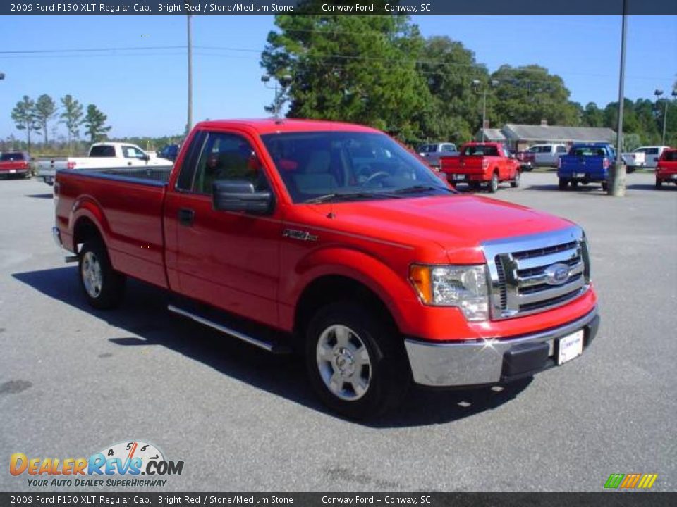 2009 Ford F150 XLT Regular Cab Bright Red / Stone/Medium Stone Photo #3