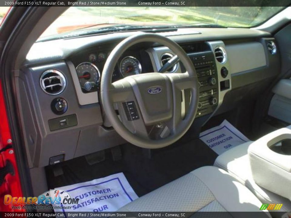 2009 Ford F150 XLT Regular Cab Bright Red / Stone/Medium Stone Photo #22