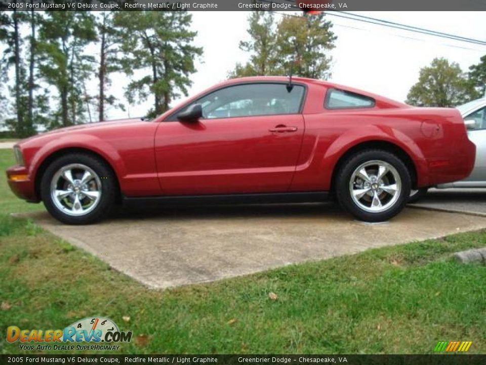 2005 Ford Mustang V6 Deluxe Coupe Redfire Metallic / Light Graphite Photo #3