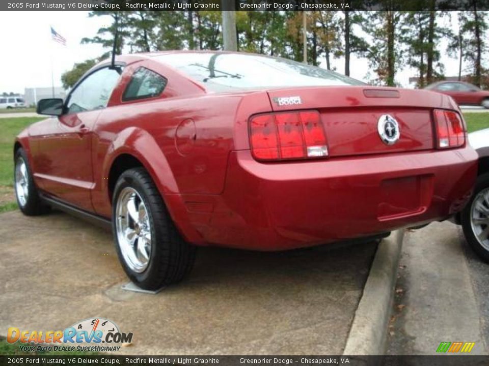 2005 Ford Mustang V6 Deluxe Coupe Redfire Metallic / Light Graphite Photo #4