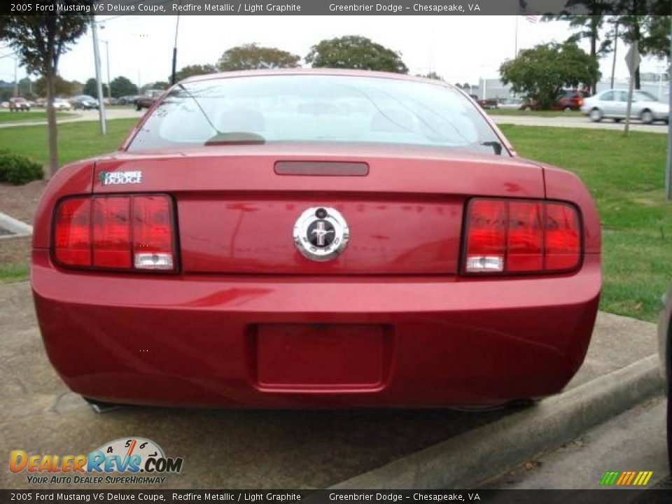 2005 Ford Mustang V6 Deluxe Coupe Redfire Metallic / Light Graphite Photo #5