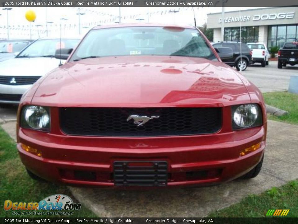 2005 Ford Mustang V6 Deluxe Coupe Redfire Metallic / Light Graphite Photo #8