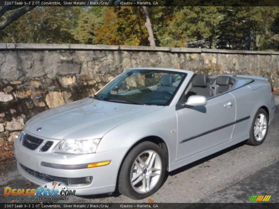 2007 Saab 9-3 2.0T Convertible Silver Metallic / Black/Gray Photo #1