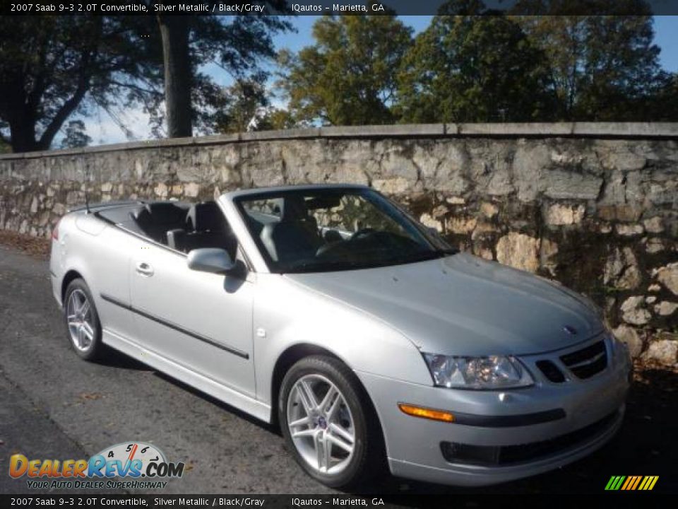 2007 Saab 9-3 2.0T Convertible Silver Metallic / Black/Gray Photo #2