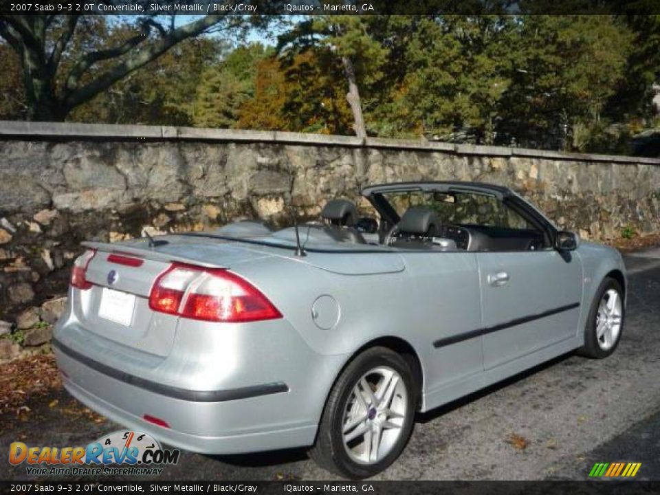 2007 Saab 9-3 2.0T Convertible Silver Metallic / Black/Gray Photo #3