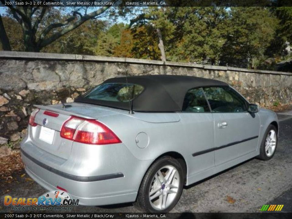 2007 Saab 9-3 2.0T Convertible Silver Metallic / Black/Gray Photo #10