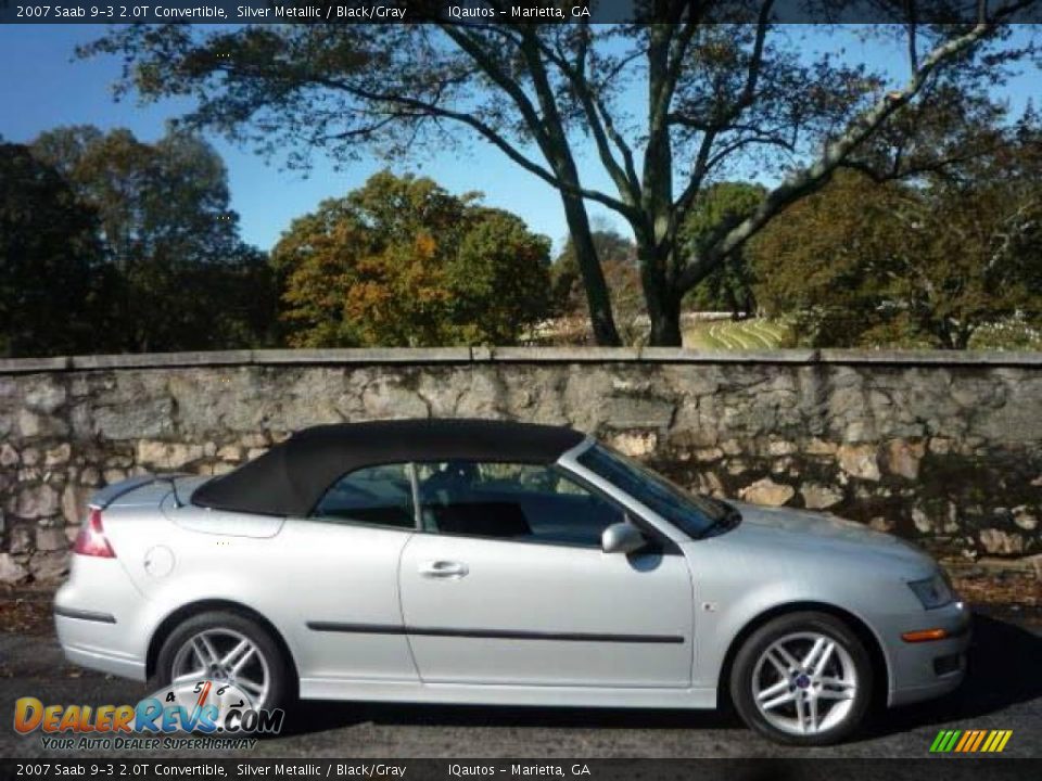 2007 Saab 9-3 2.0T Convertible Silver Metallic / Black/Gray Photo #11