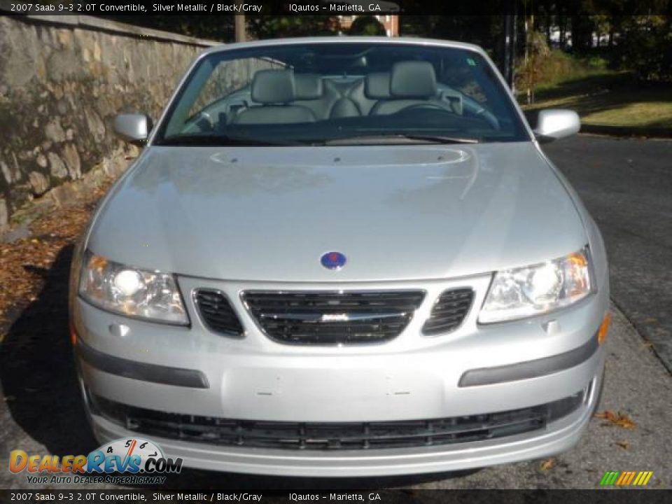 2007 Saab 9-3 2.0T Convertible Silver Metallic / Black/Gray Photo #12