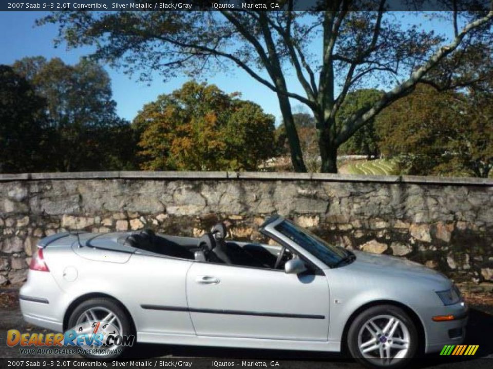 2007 Saab 9-3 2.0T Convertible Silver Metallic / Black/Gray Photo #13