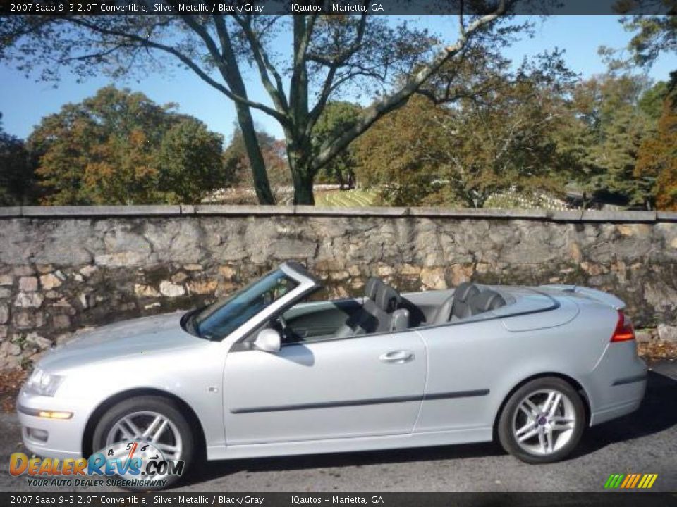 2007 Saab 9-3 2.0T Convertible Silver Metallic / Black/Gray Photo #14