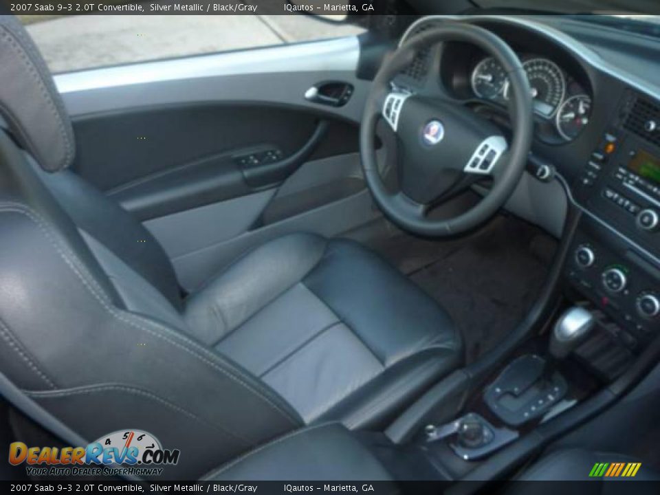 2007 Saab 9-3 2.0T Convertible Silver Metallic / Black/Gray Photo #16