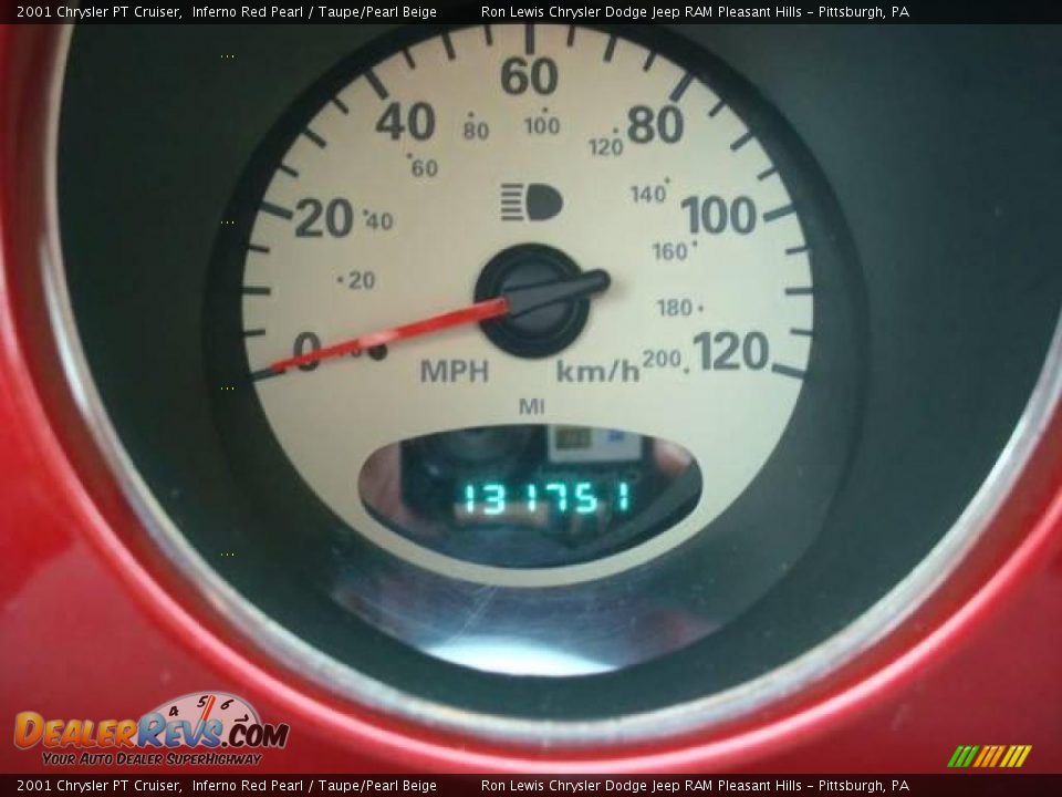 2001 Chrysler PT Cruiser Inferno Red Pearl / Taupe/Pearl Beige Photo #25