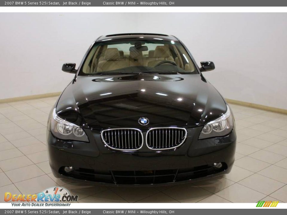 2007 BMW 5 Series 525i Sedan Jet Black / Beige Photo #2