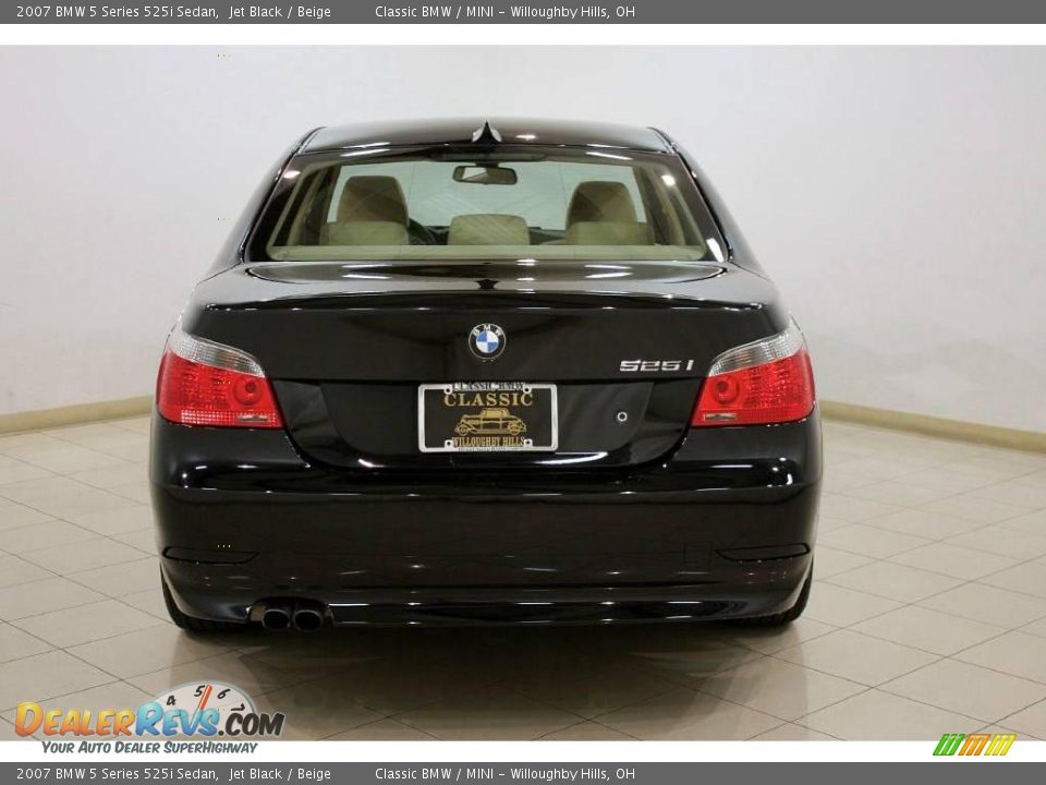 2007 BMW 5 Series 525i Sedan Jet Black / Beige Photo #6