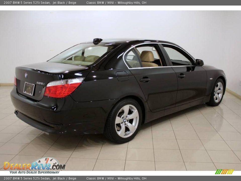 2007 BMW 5 Series 525i Sedan Jet Black / Beige Photo #7