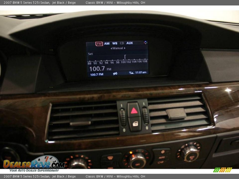 2007 BMW 5 Series 525i Sedan Jet Black / Beige Photo #15