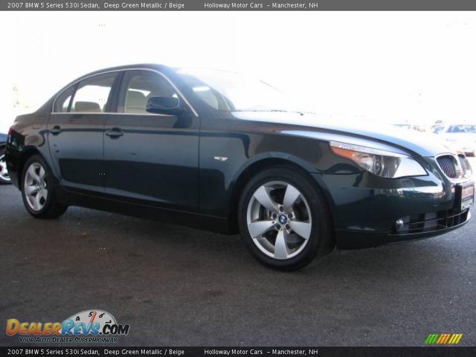 2007 BMW 5 Series 530i Sedan Deep Green Metallic / Beige Photo #3