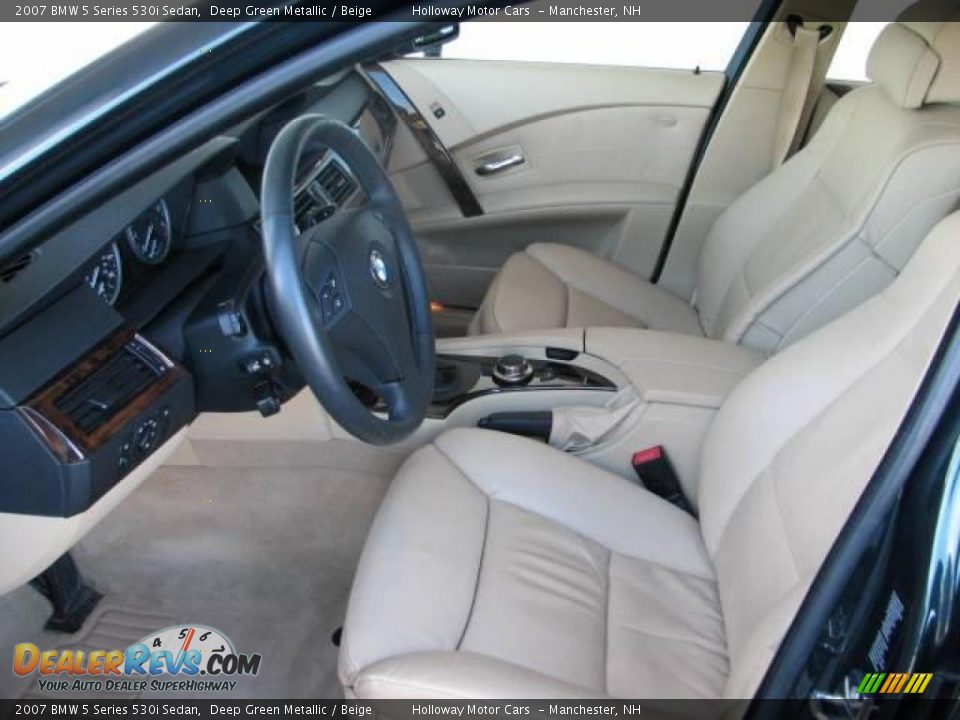 2007 BMW 5 Series 530i Sedan Deep Green Metallic / Beige Photo #9
