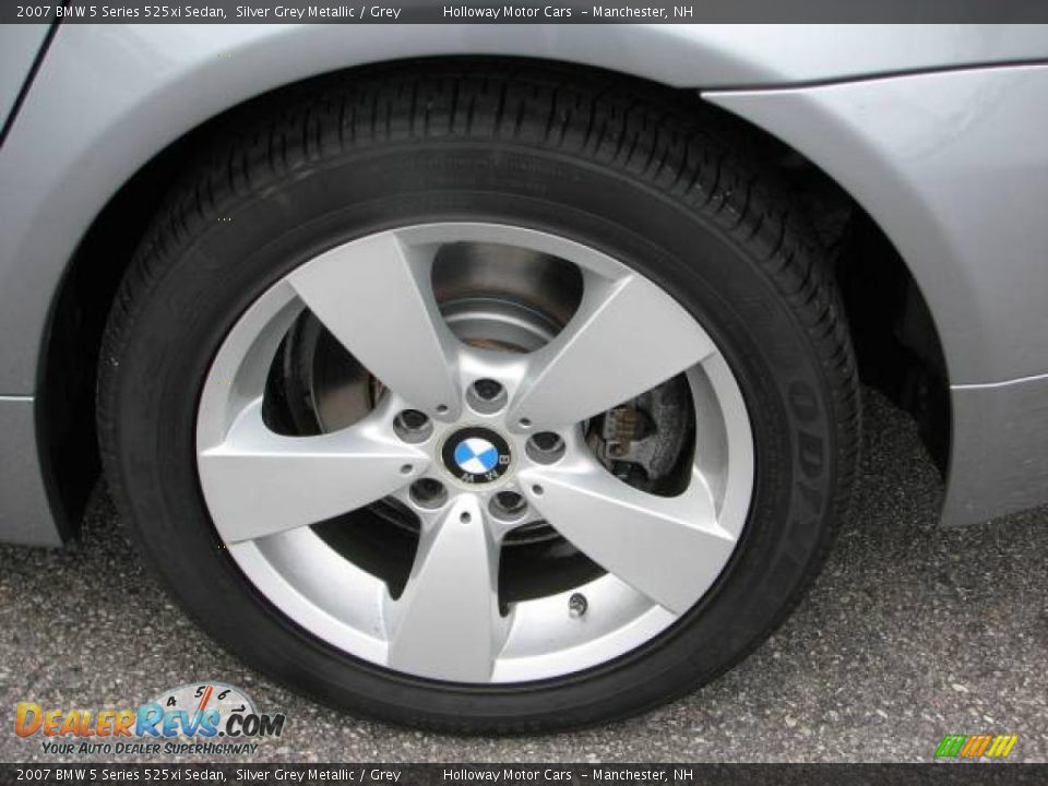 2007 BMW 5 Series 525xi Sedan Silver Grey Metallic / Grey Photo #5