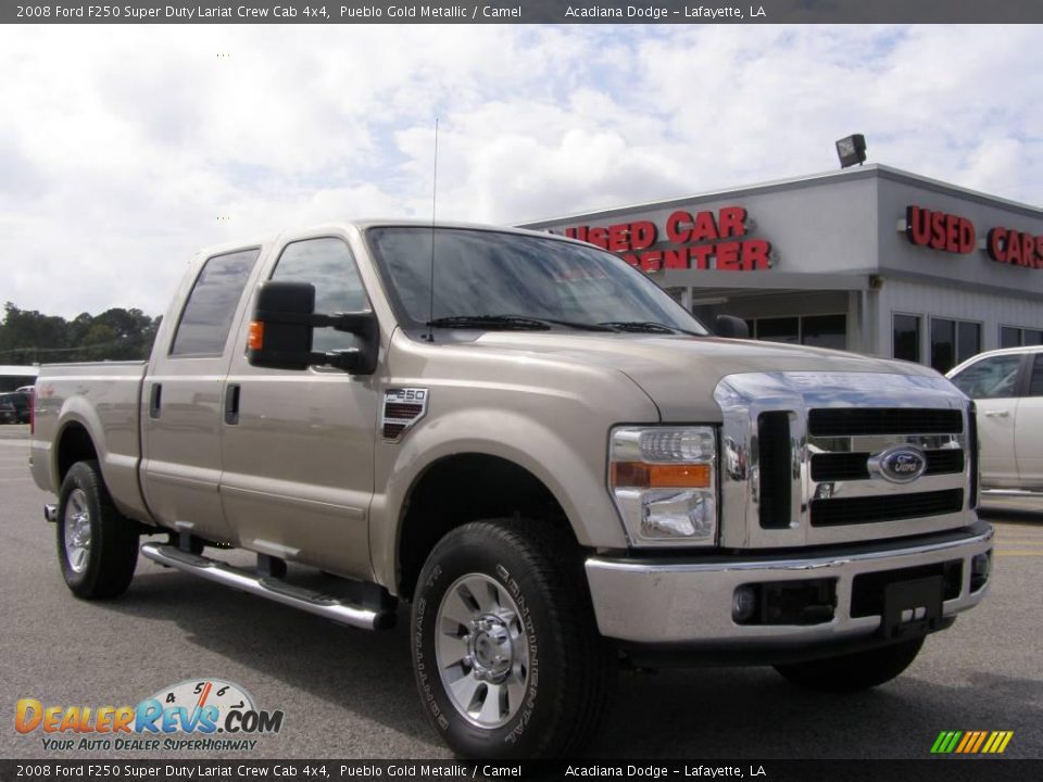 2008 Ford F250 Super Duty Lariat Crew Cab 4x4 Pueblo Gold Metallic / Camel Photo #1