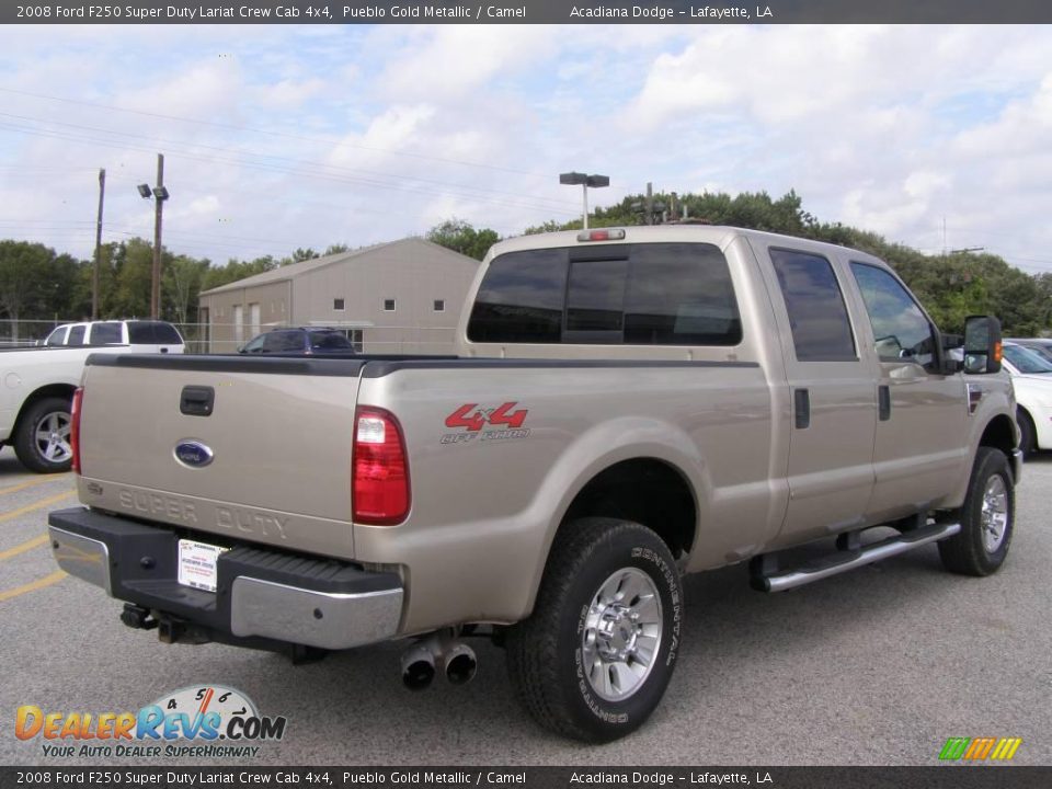 2008 Ford F250 Super Duty Lariat Crew Cab 4x4 Pueblo Gold Metallic / Camel Photo #3