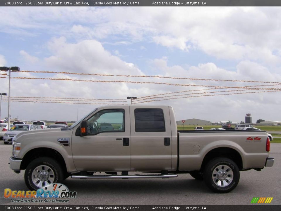 2008 Ford F250 Super Duty Lariat Crew Cab 4x4 Pueblo Gold Metallic / Camel Photo #6