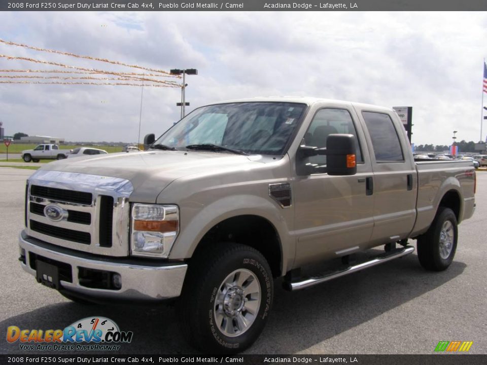 2008 Ford F250 Super Duty Lariat Crew Cab 4x4 Pueblo Gold Metallic / Camel Photo #7