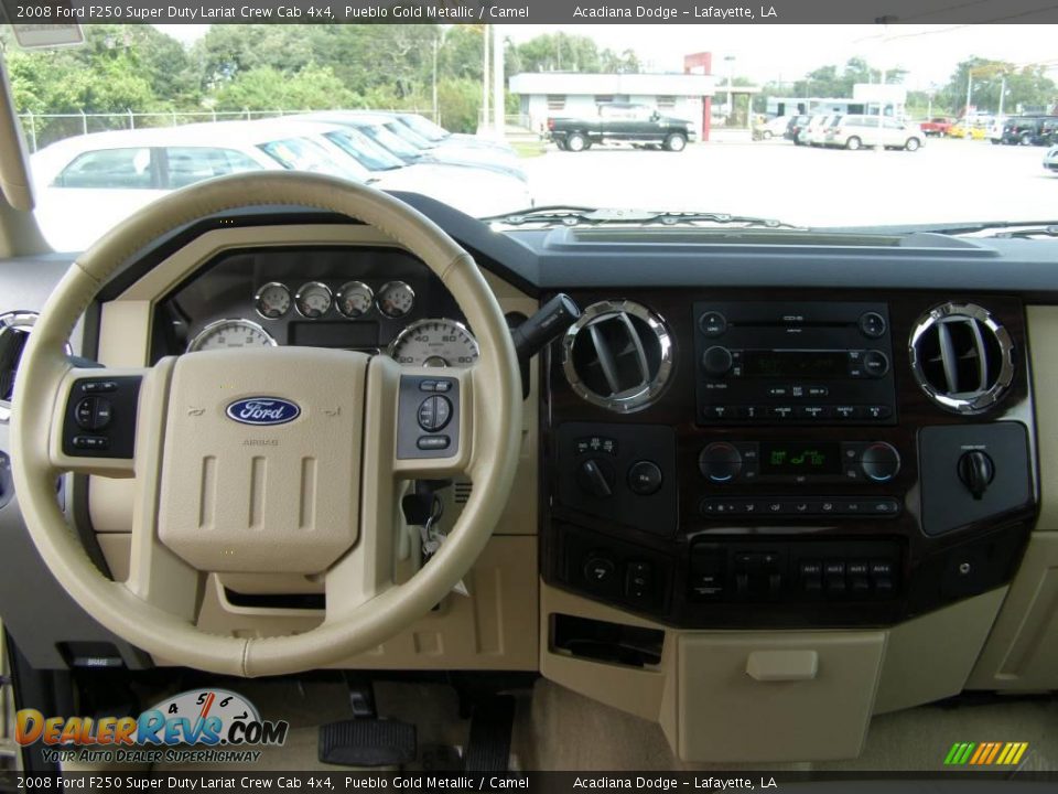 2008 Ford F250 Super Duty Lariat Crew Cab 4x4 Pueblo Gold Metallic / Camel Photo #11