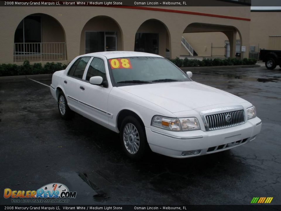 2008 Mercury Grand Marquis LS Vibrant White / Medium Light Stone Photo #1
