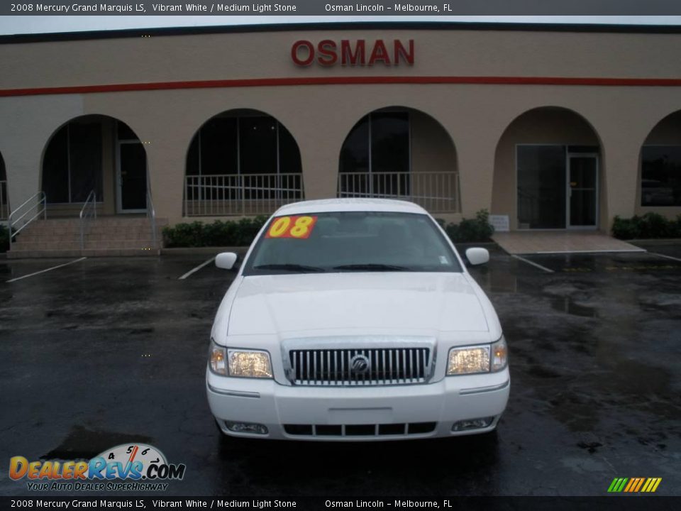 2008 Mercury Grand Marquis LS Vibrant White / Medium Light Stone Photo #2