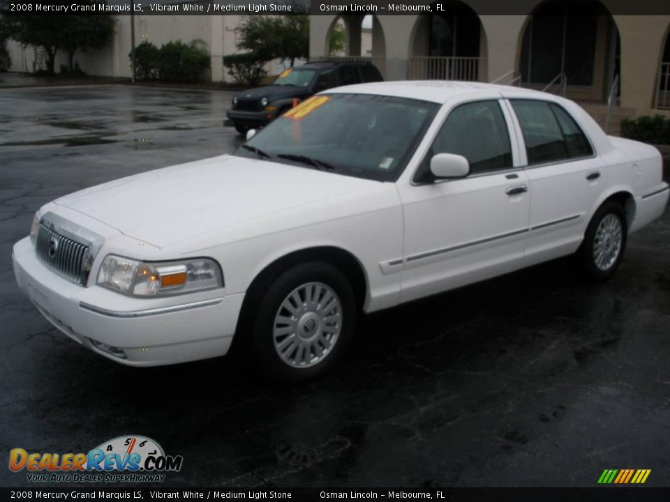 2008 Mercury Grand Marquis LS Vibrant White / Medium Light Stone Photo #3