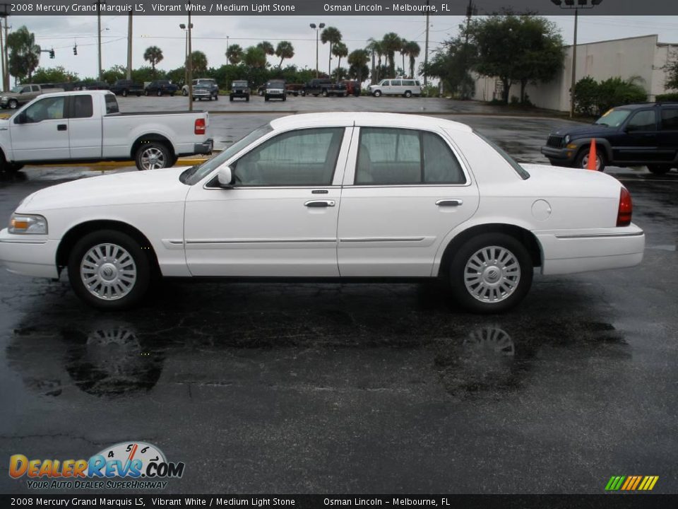 2008 Mercury Grand Marquis LS Vibrant White / Medium Light Stone Photo #4