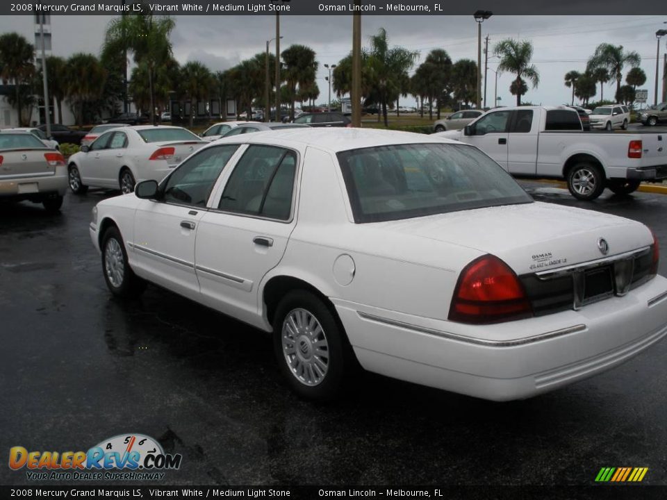 2008 Mercury Grand Marquis LS Vibrant White / Medium Light Stone Photo #5
