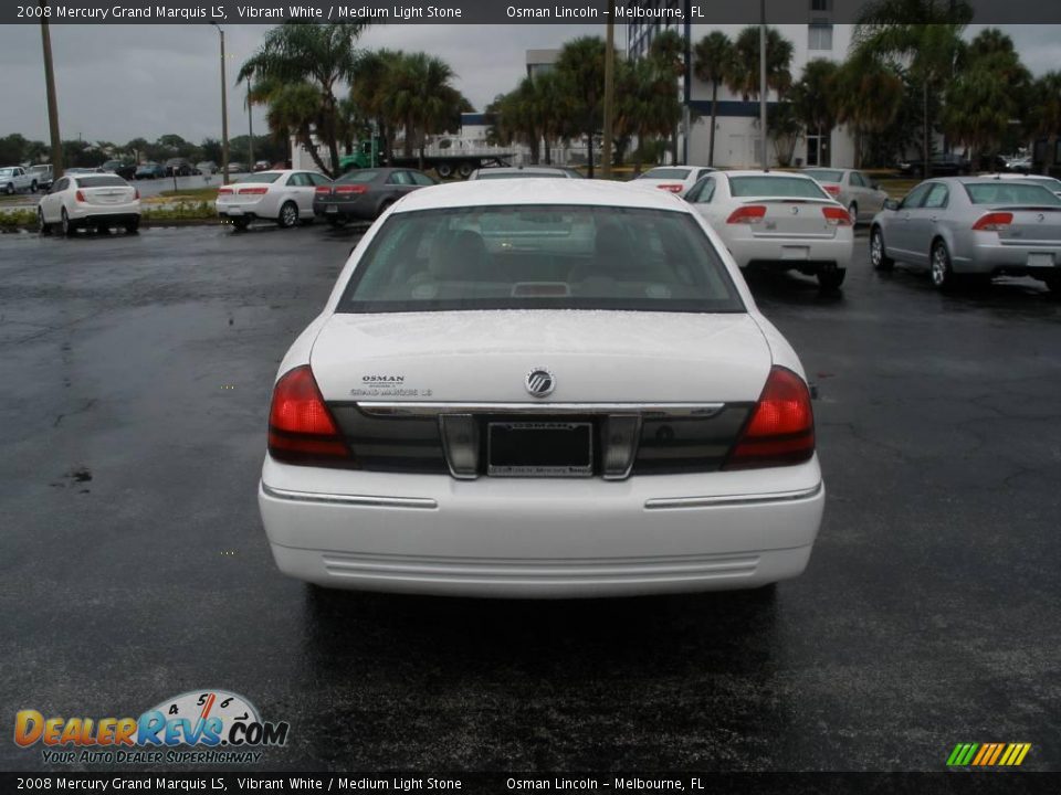 2008 Mercury Grand Marquis LS Vibrant White / Medium Light Stone Photo #6