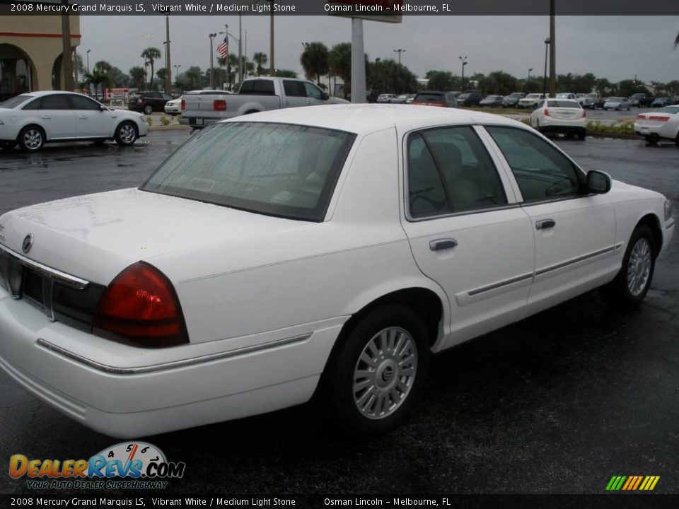 2008 Mercury Grand Marquis LS Vibrant White / Medium Light Stone Photo #7