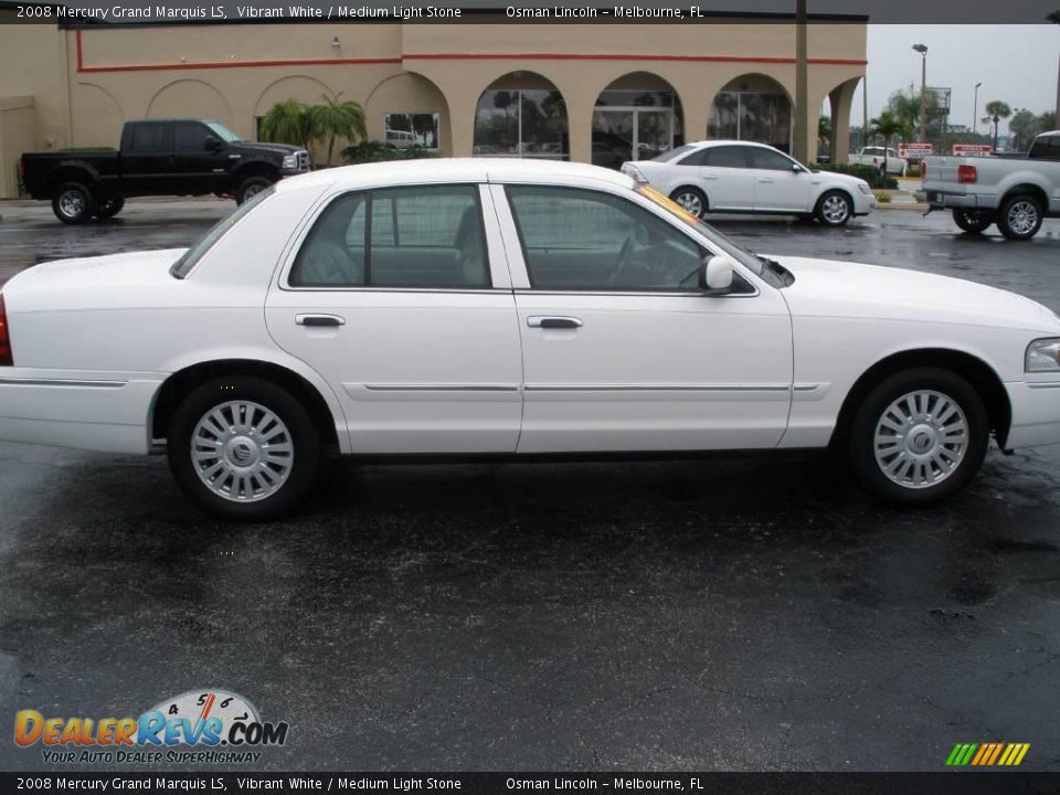 2008 Mercury Grand Marquis LS Vibrant White / Medium Light Stone Photo #8