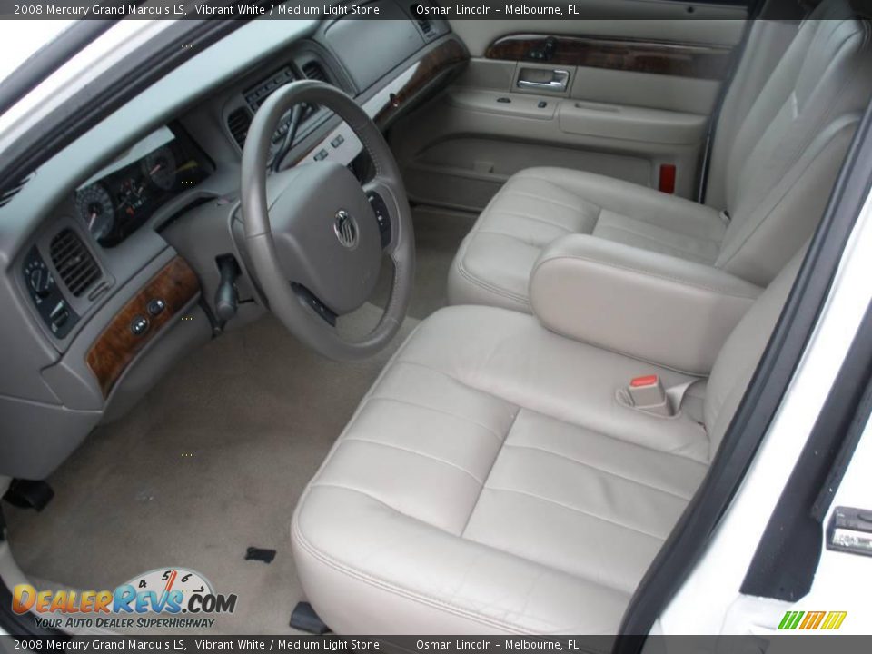 2008 Mercury Grand Marquis LS Vibrant White / Medium Light Stone Photo #11