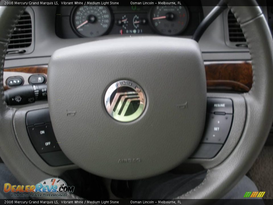2008 Mercury Grand Marquis LS Vibrant White / Medium Light Stone Photo #20