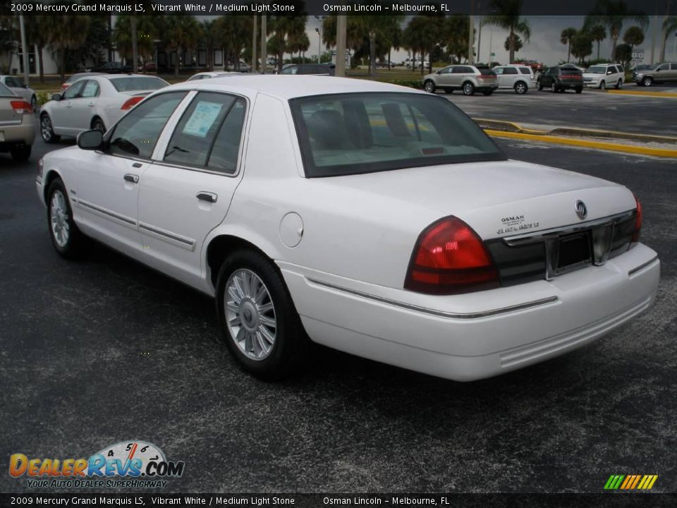 2009 Mercury Grand Marquis LS Vibrant White / Medium Light Stone Photo #5