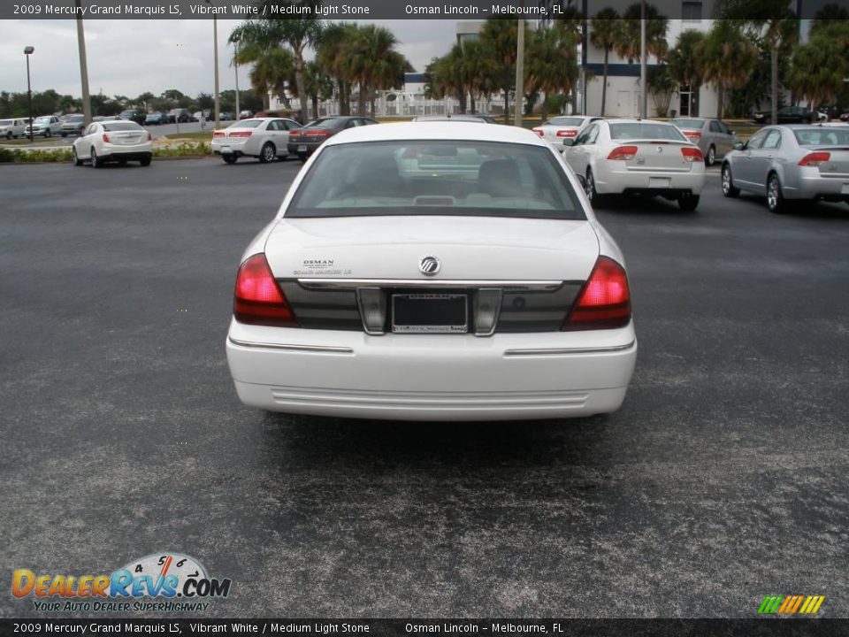 2009 Mercury Grand Marquis LS Vibrant White / Medium Light Stone Photo #6
