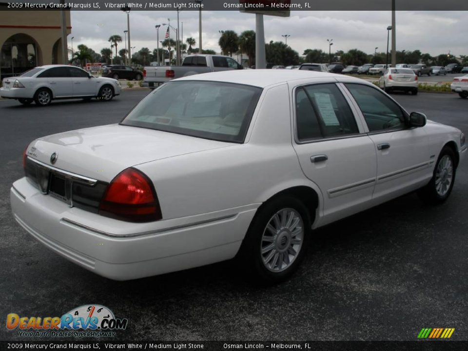 2009 Mercury Grand Marquis LS Vibrant White / Medium Light Stone Photo #7