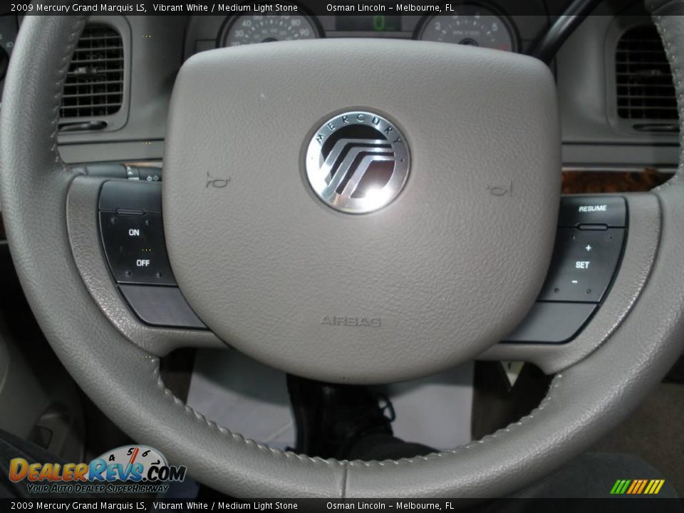 2009 Mercury Grand Marquis LS Vibrant White / Medium Light Stone Photo #22