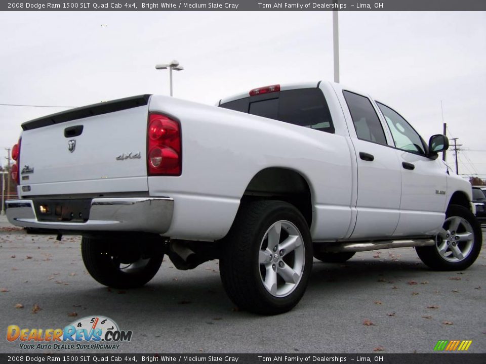 2008 Dodge Ram 1500 SLT Quad Cab 4x4 Bright White / Medium Slate Gray Photo #8