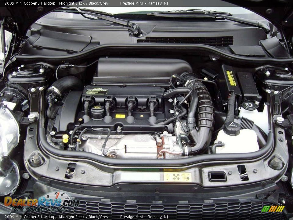 2009 Mini Cooper S Hardtop Midnight Black / Black/Grey Photo #7