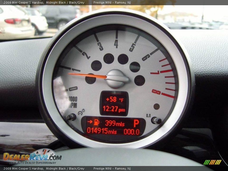 2009 Mini Cooper S Hardtop Midnight Black / Black/Grey Photo #11