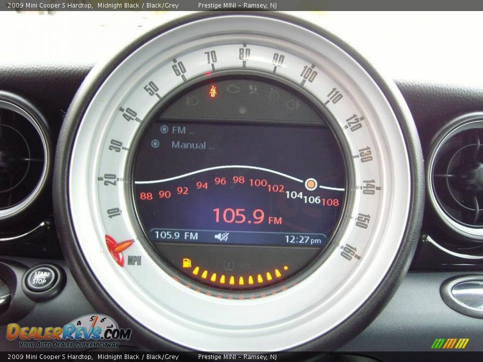 2009 Mini Cooper S Hardtop Midnight Black / Black/Grey Photo #12