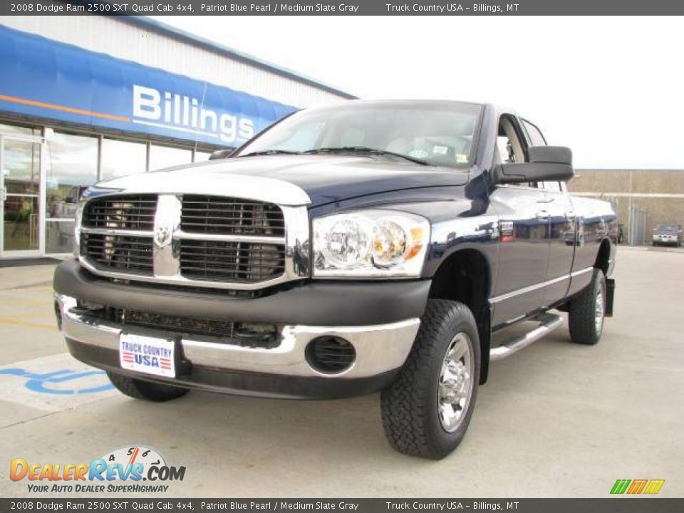 2008 Dodge Ram 2500 SXT Quad Cab 4x4 Patriot Blue Pearl / Medium Slate Gray Photo #2