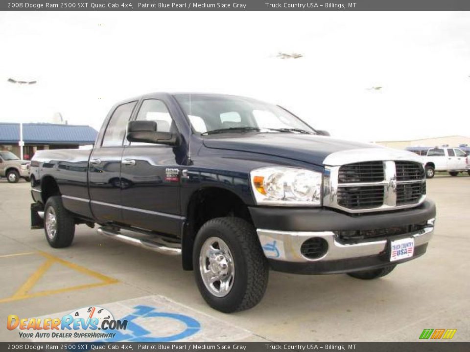 2008 Dodge Ram 2500 SXT Quad Cab 4x4 Patriot Blue Pearl / Medium Slate Gray Photo #5