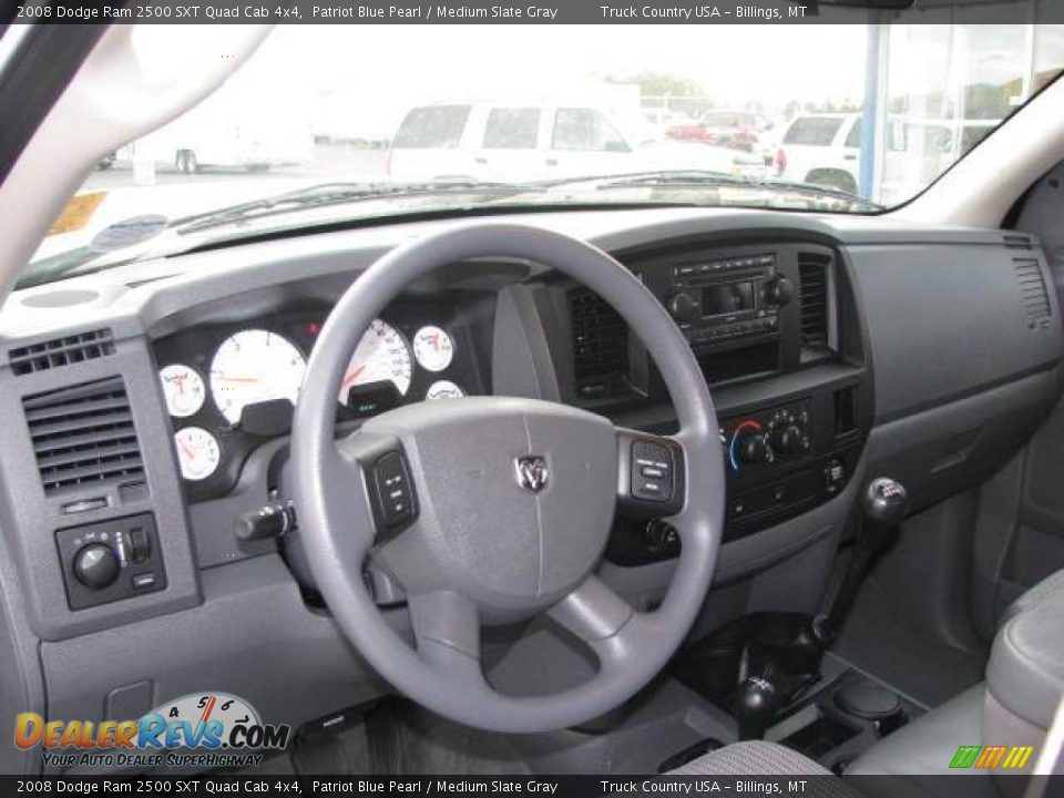 2008 Dodge Ram 2500 SXT Quad Cab 4x4 Patriot Blue Pearl / Medium Slate Gray Photo #14