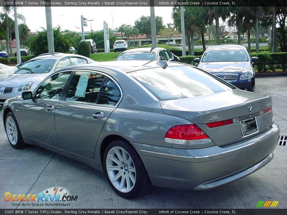 2005 BMW 7 Series 745Li Sedan Sterling Grey Metallic / Basalt Grey/Flannel Grey Photo #6